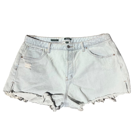 PLUS Wild Fable 17 Women’s Super High Rise Cut off Short Shorts Blue Jean - Picture 1 of 16